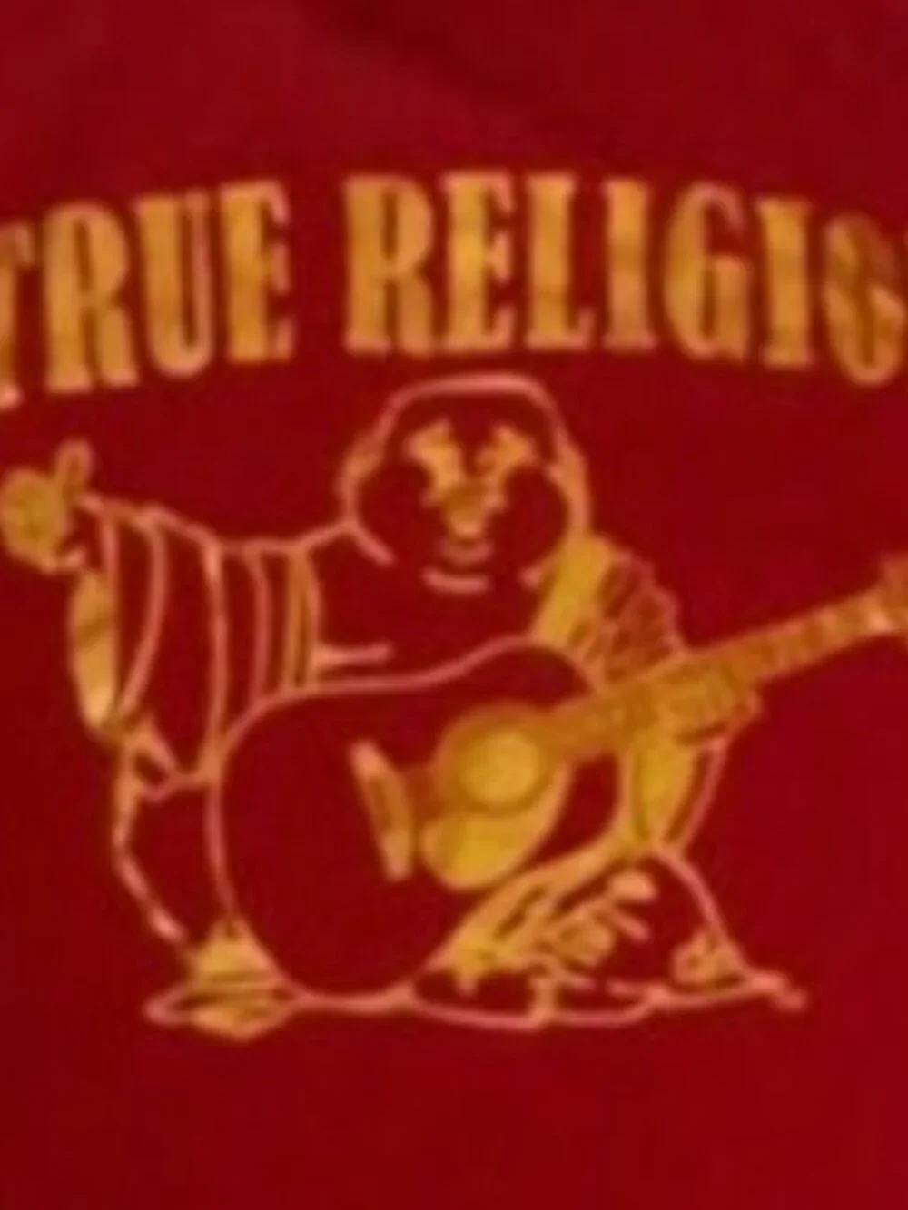 True Religion Red Buddha Logo Tee Shirt Classic Fit Medium